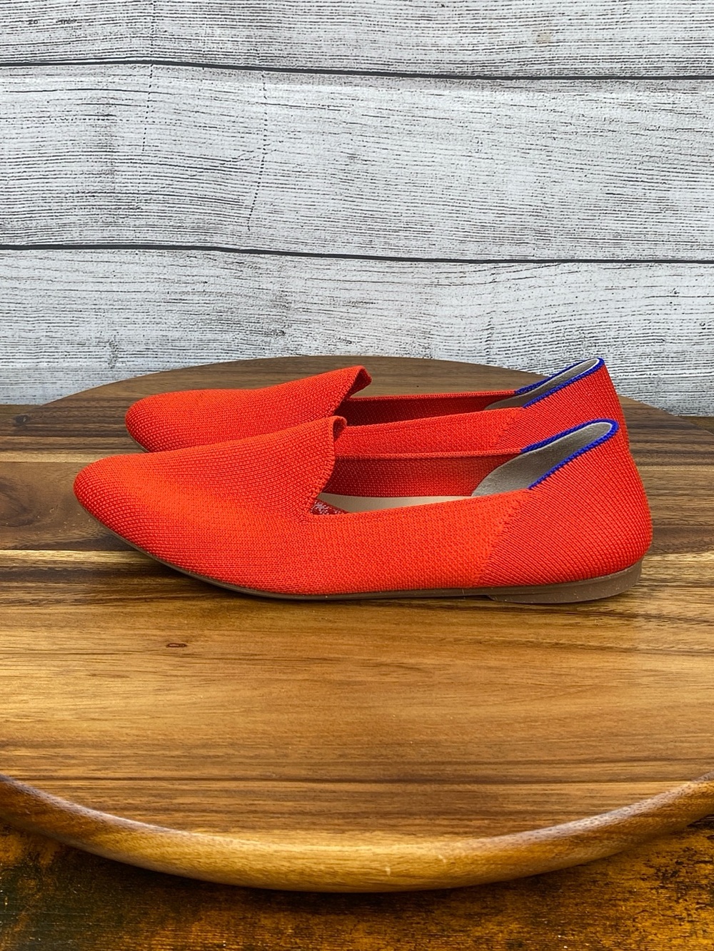 Rothy’s The Almond Loafer Poppy Red Knit Slip On Flats Women’s Shoe Size 6 - Picture 2 of 10